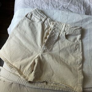 Zara Cream High-Waisted Shorts
